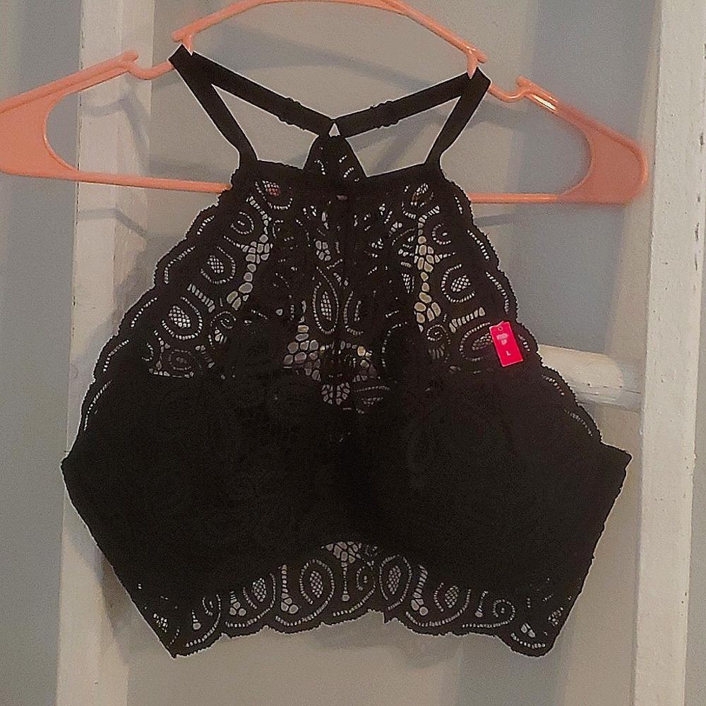 PINK VS LACE  HALTER BRA